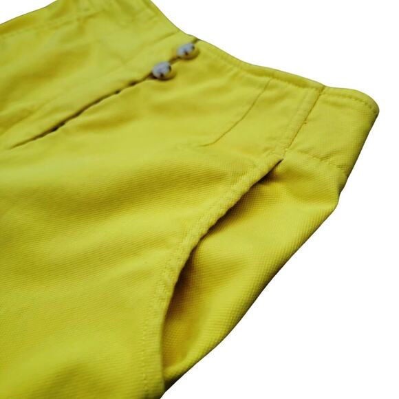 MAEVE High Waist Yellow Cigarette Capri Pants Womens 6 Glamorous Versatile Rich - Picture 2 of 14